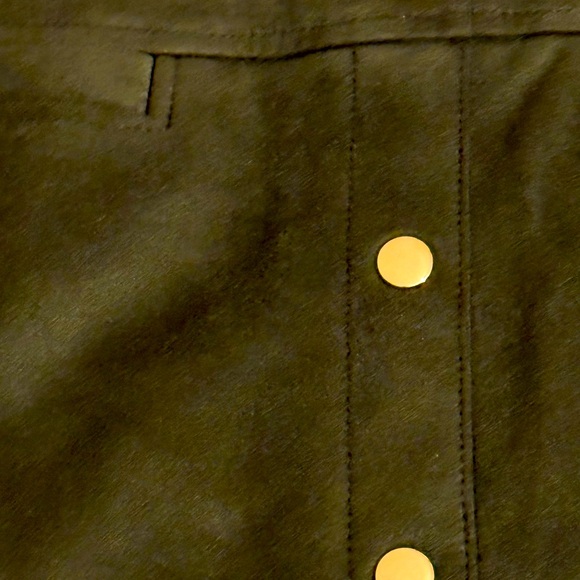 NWT size 6T LOFT Rich Dark Olive Green Suede Short Mini Skirt - Picture 3 of 3